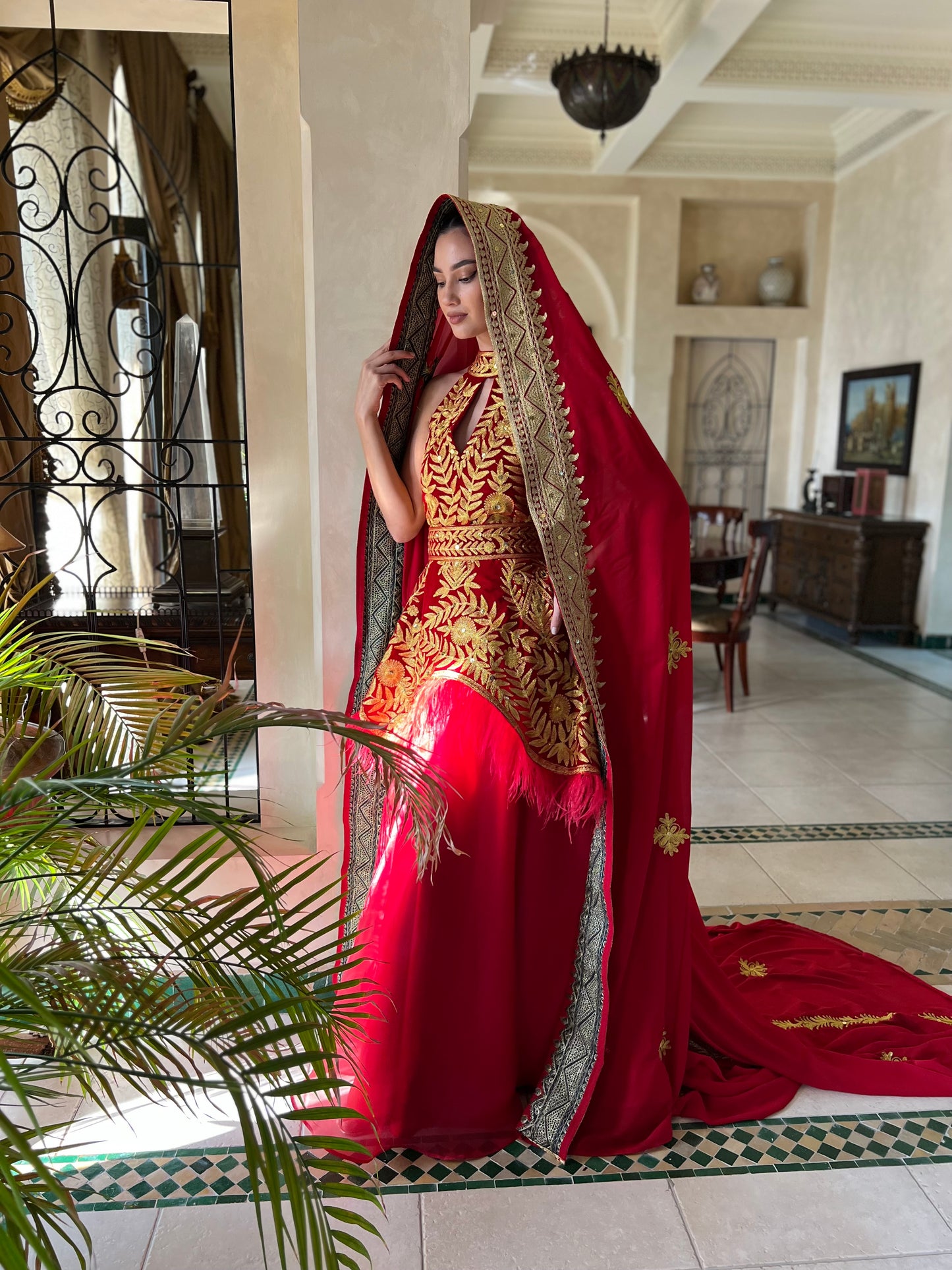 Bridal Red Dress بالطلب فقط