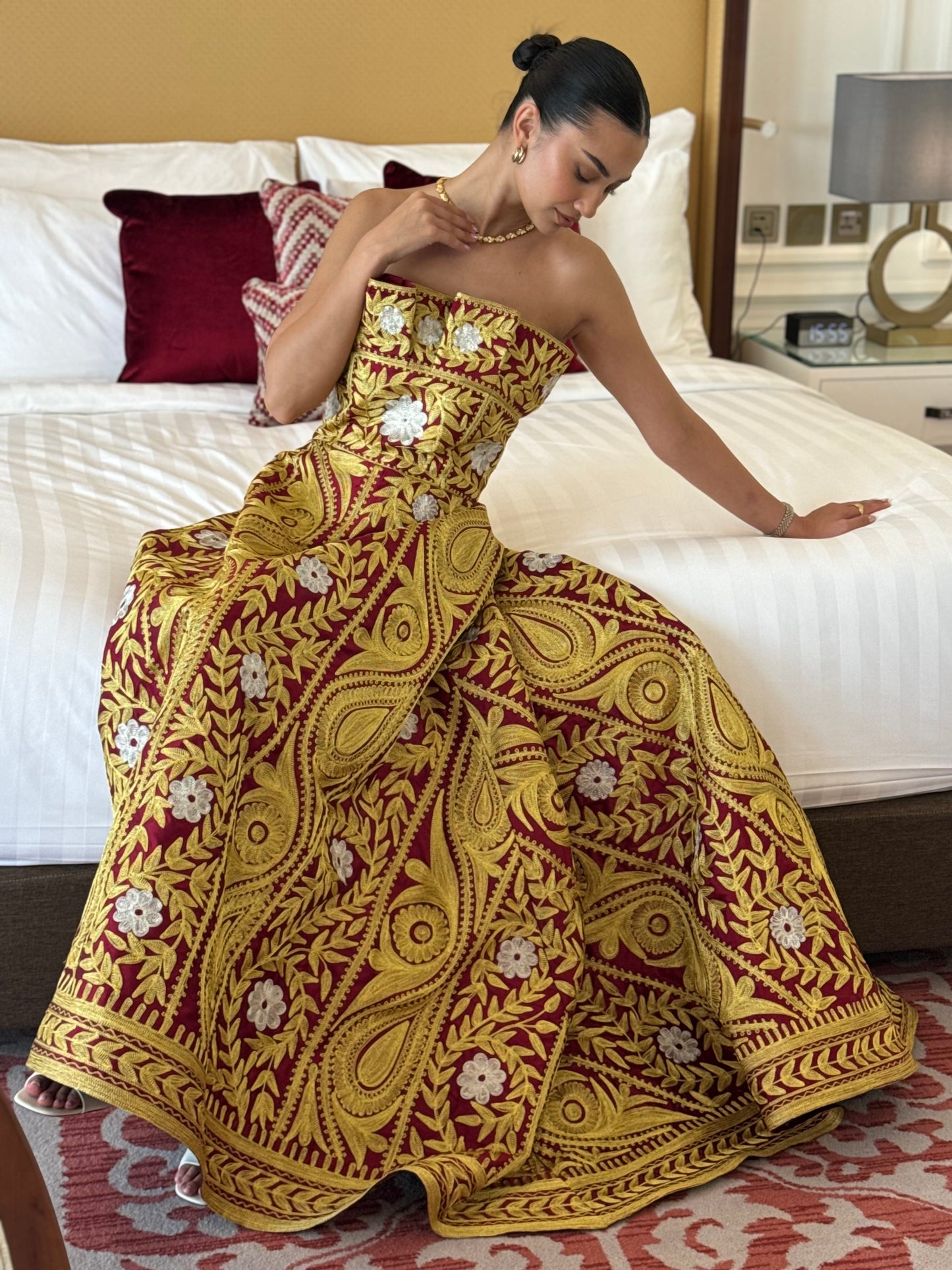 Exquisite Maroon Henna Bride Dress